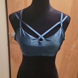 Betsey Johnson green workout top sz L